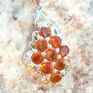 Orange Kyanite .925 Pendant RARE Genuine Gemstones Natural Sterling Silver